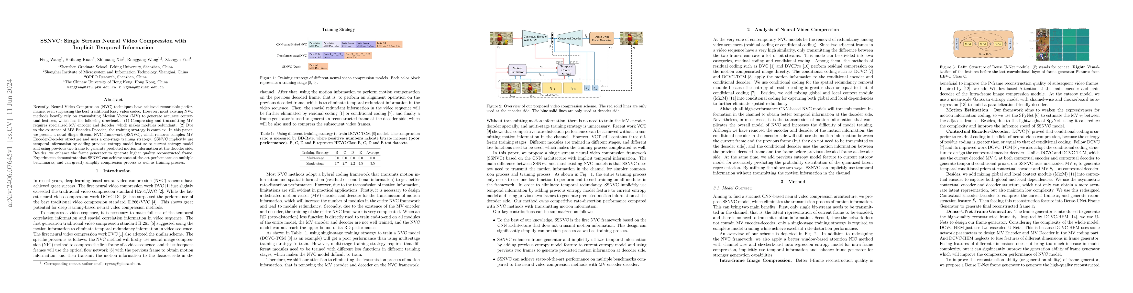 Thumbnail for SSNVC: Single Stream Neural Video Compression with Implicit Temporal
  Information
