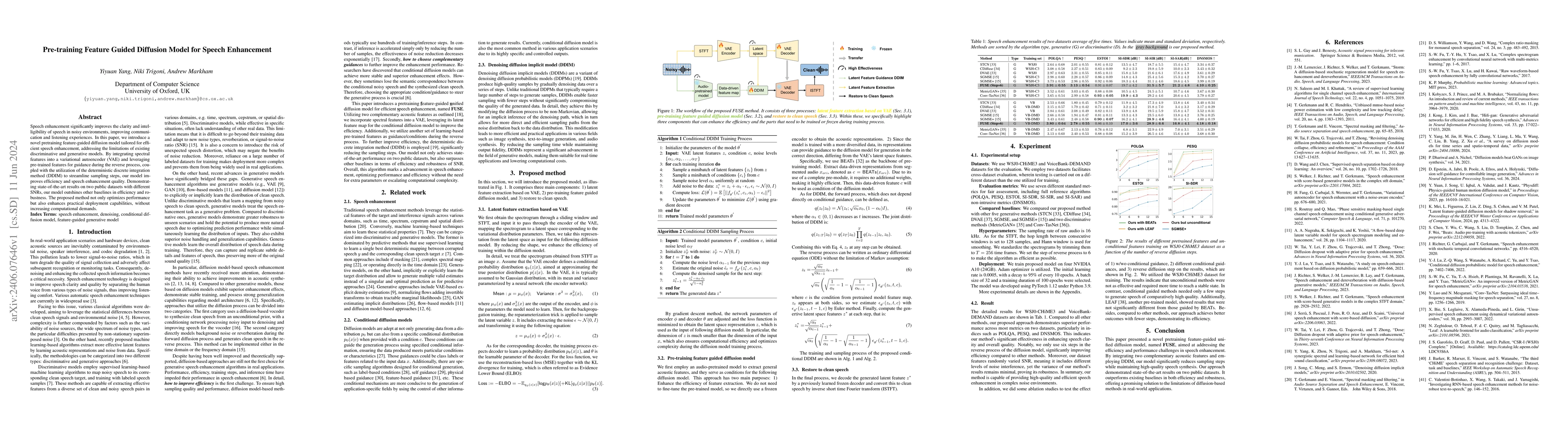 Thumbnail for Pre-training Feature Guided Diffusion Model for Speech Enhancement