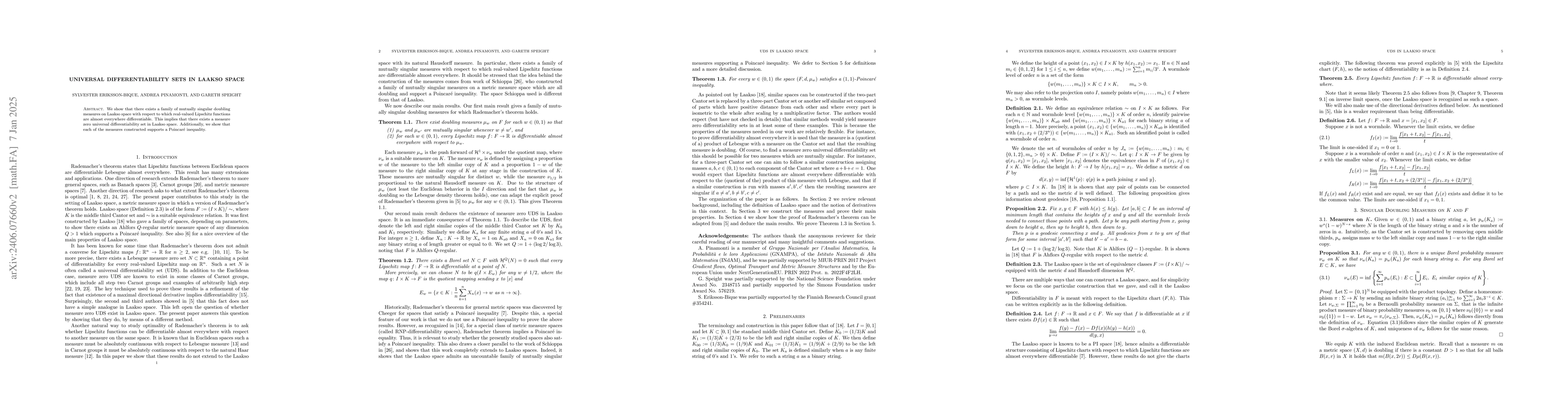 Thumbnail for Universal Differentiability Sets in Laakso Space
