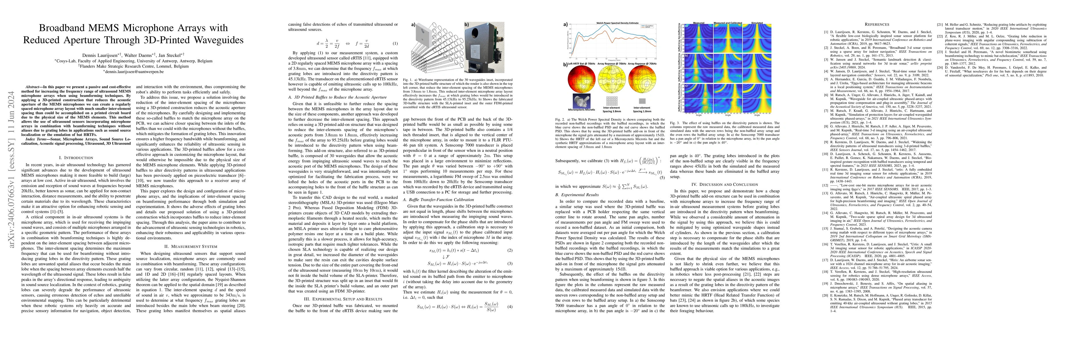 Thumbnail for Broadband MEMS Microphone Arrays with Reduced Aperture Through
  3D-Printed Waveguides