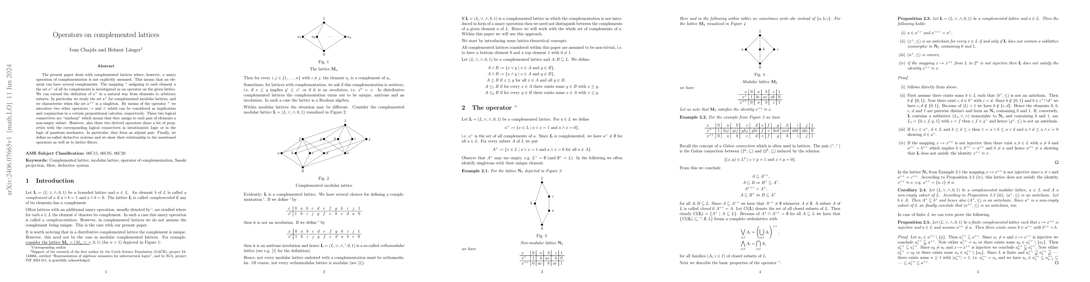 Thumbnail for Operators on complemented lattices