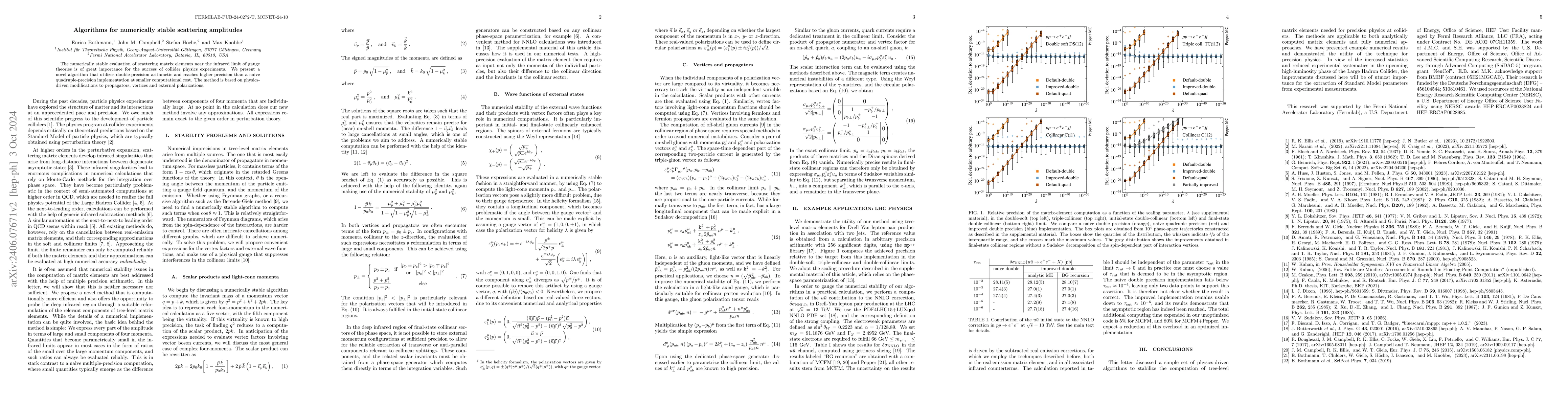 Thumbnail for Algorithms for numerically stable scattering amplitudes