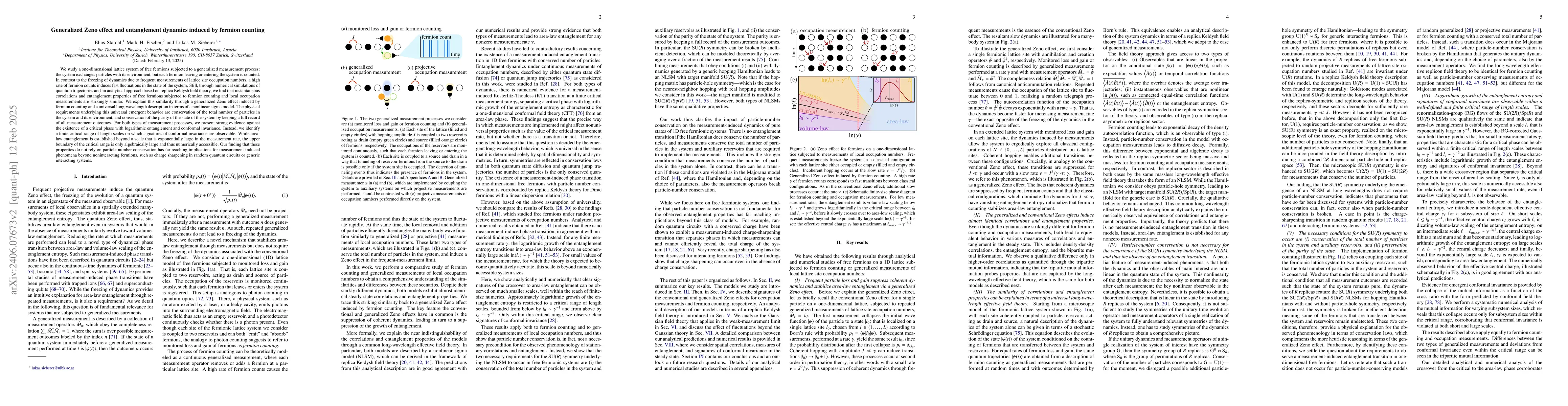 Thumbnail for Generalized Zeno effect and entanglement dynamics induced by fermion
  counting