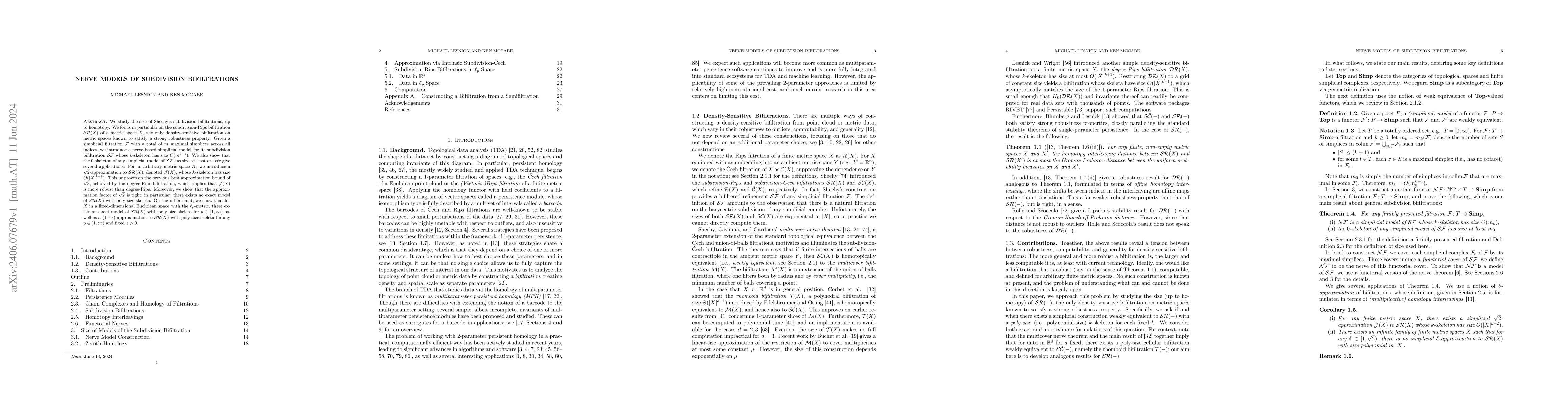 Thumbnail for Nerve Models of Subdivision Bifiltrations