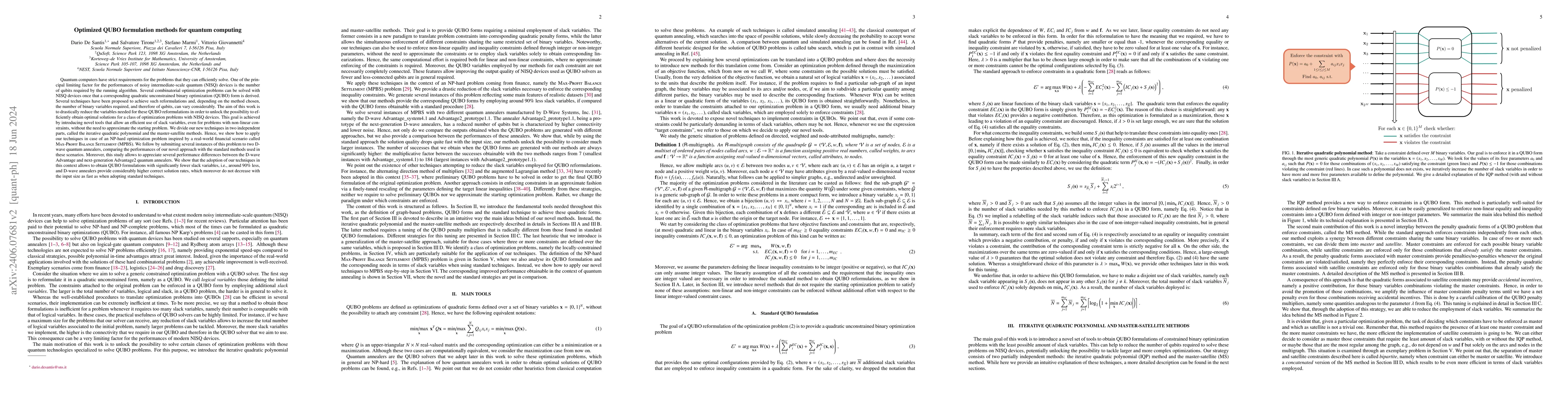 Thumbnail for Optimized QUBO formulation methods for quantum computing