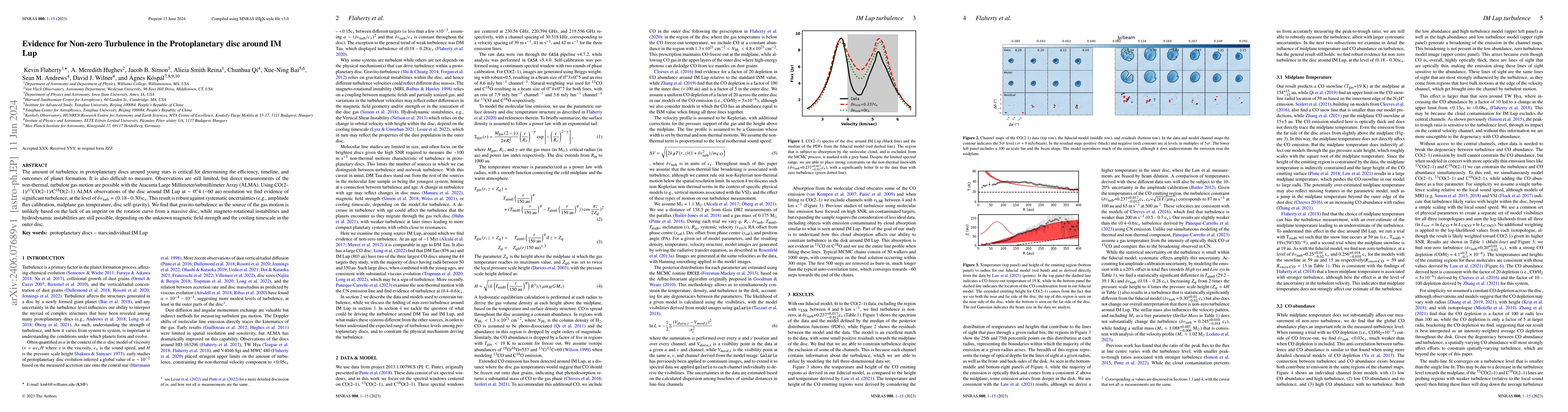 Thumbnail for Evidence for Non-zero Turbulence in the Protoplanetary disc around IM
  Lup