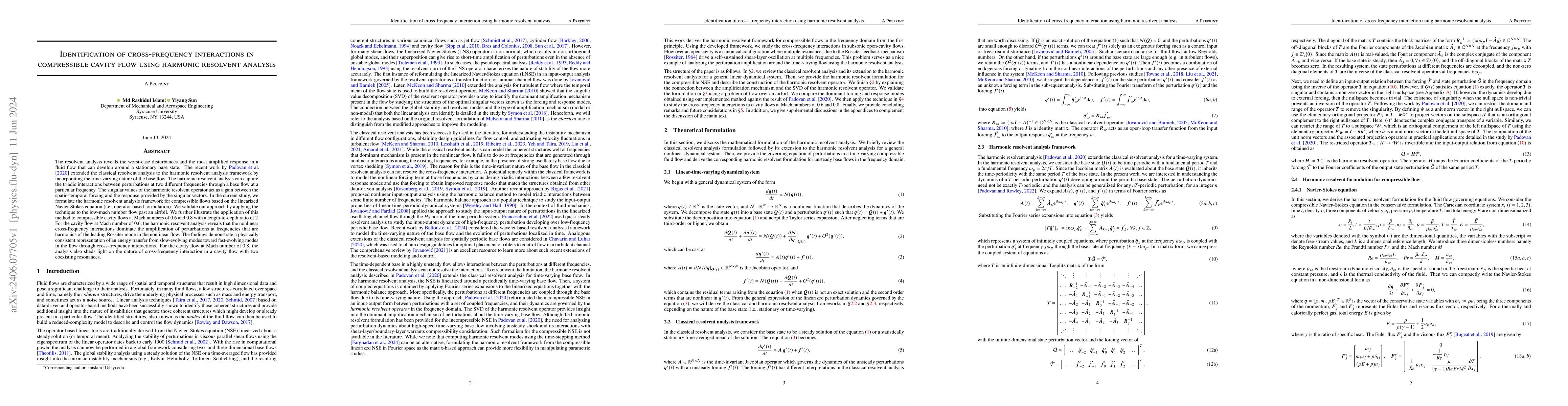 Thumbnail for Identification of cross-frequency interactions in compressible cavity
  flow using harmonic resolvent analysis