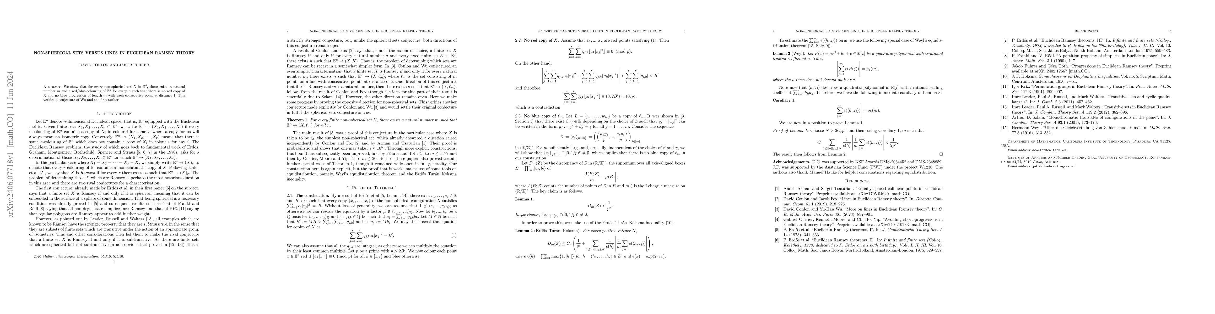 Thumbnail for Non-spherical sets versus lines in Euclidean Ramsey theory