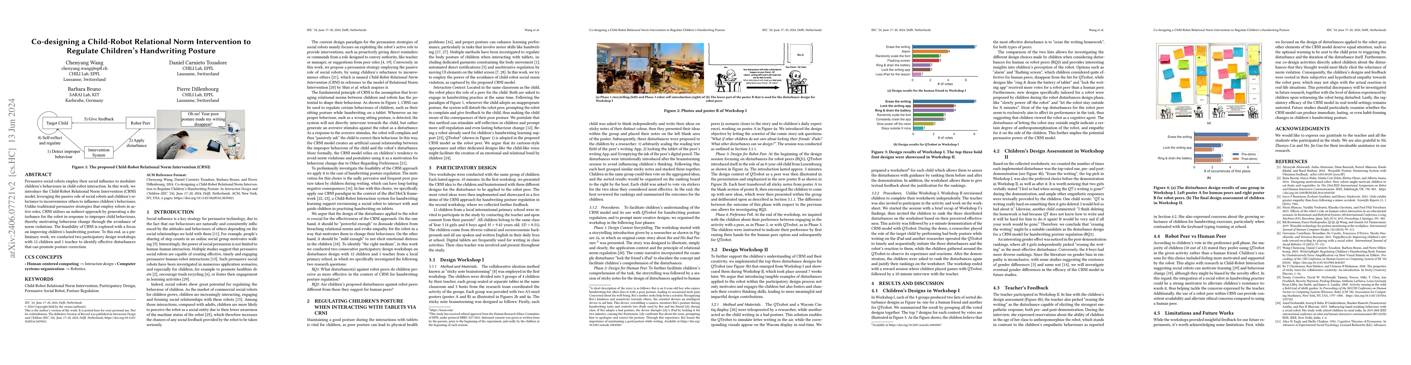 Thumbnail for Co-designing a Child-Robot Relational Norm Intervention to Regulate
  Children's Handwriting Posture