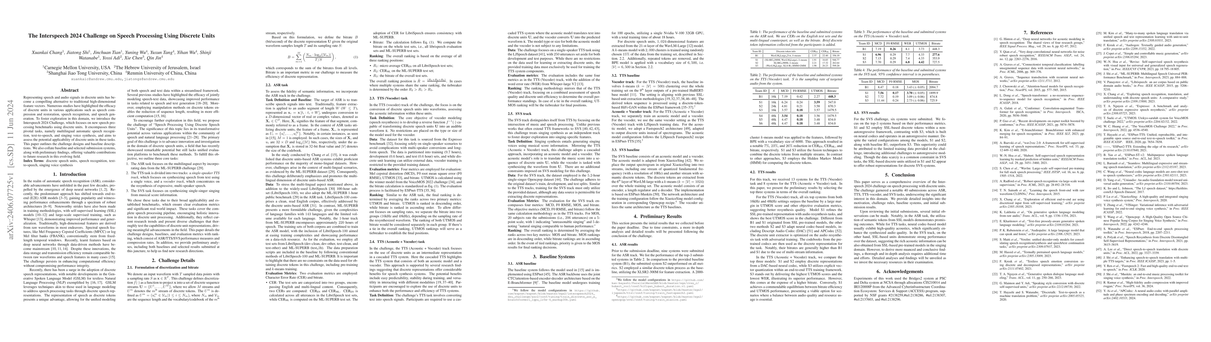 Thumbnail for The Interspeech 2024 Challenge on Speech Processing Using Discrete Units