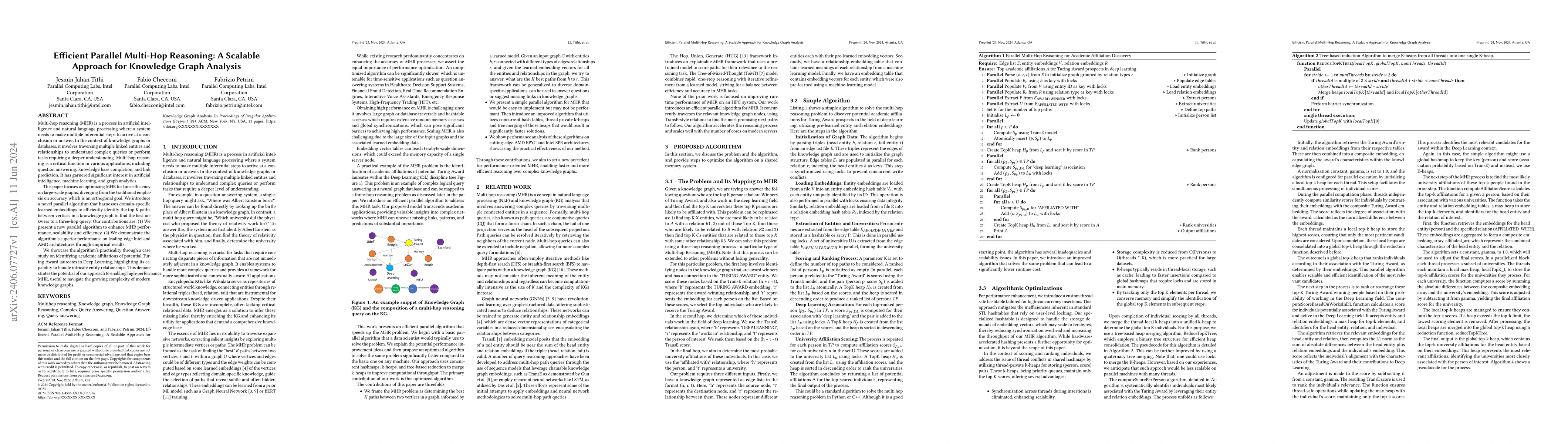 Thumbnail for Efficient Parallel Multi-Hop Reasoning: A Scalable Approach for
  Knowledge Graph Analysis