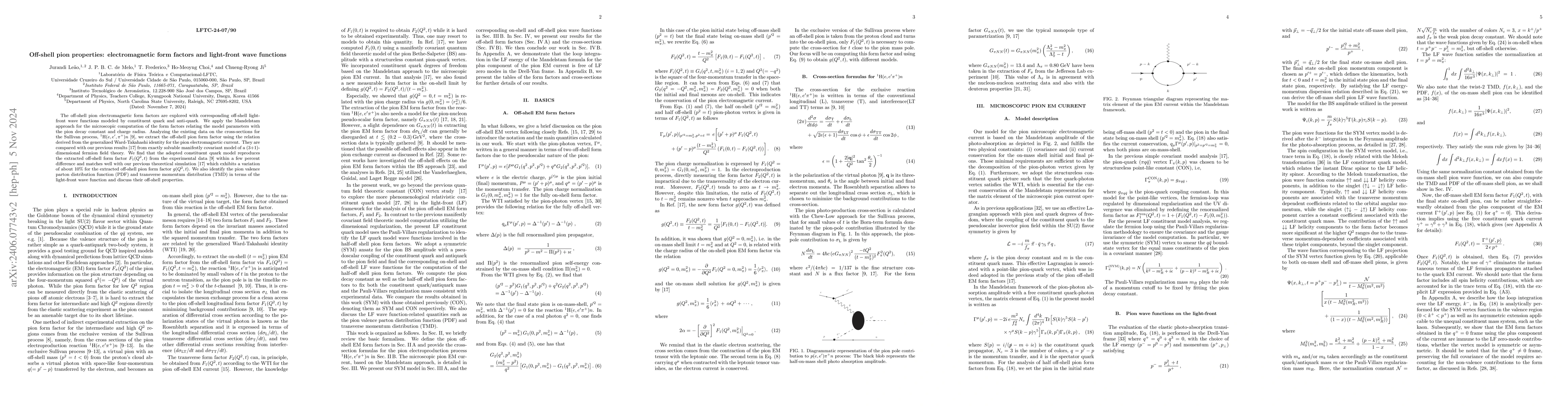 Thumbnail for Off-shell pion properties: electromagnetic form factors and light-front
  wave functions