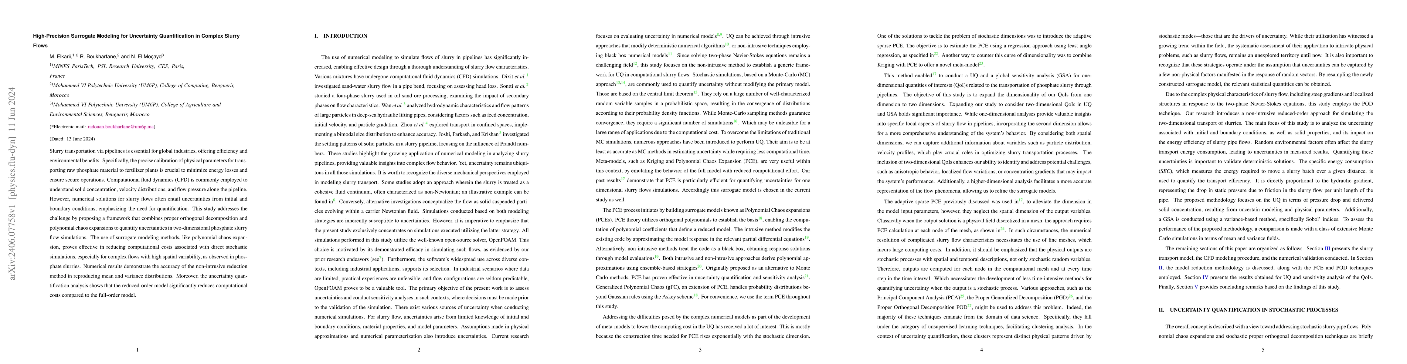Thumbnail for High-Precision Surrogate Modeling for Uncertainty Quantification in
  Complex Slurry Flows