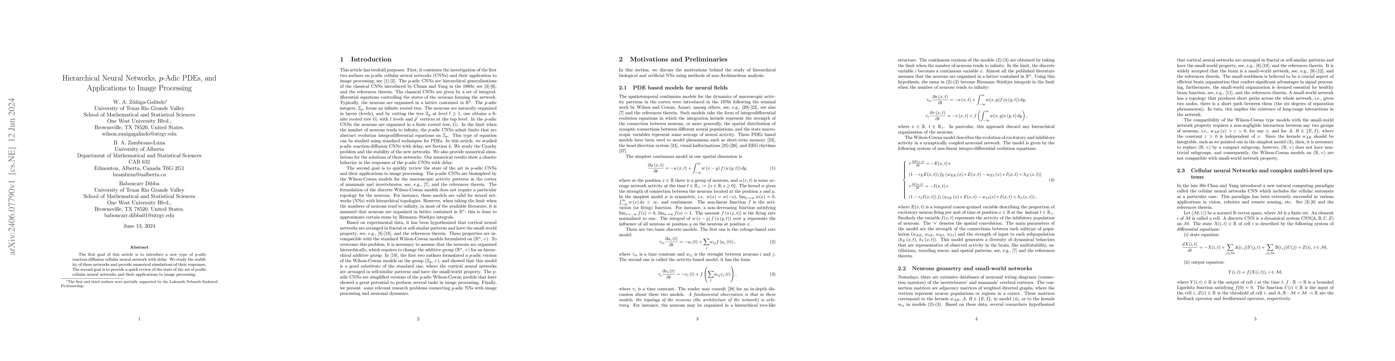 Thumbnail for Hierarchical Neural Networks, p-Adic PDEs, and Applications to Image
  Processing