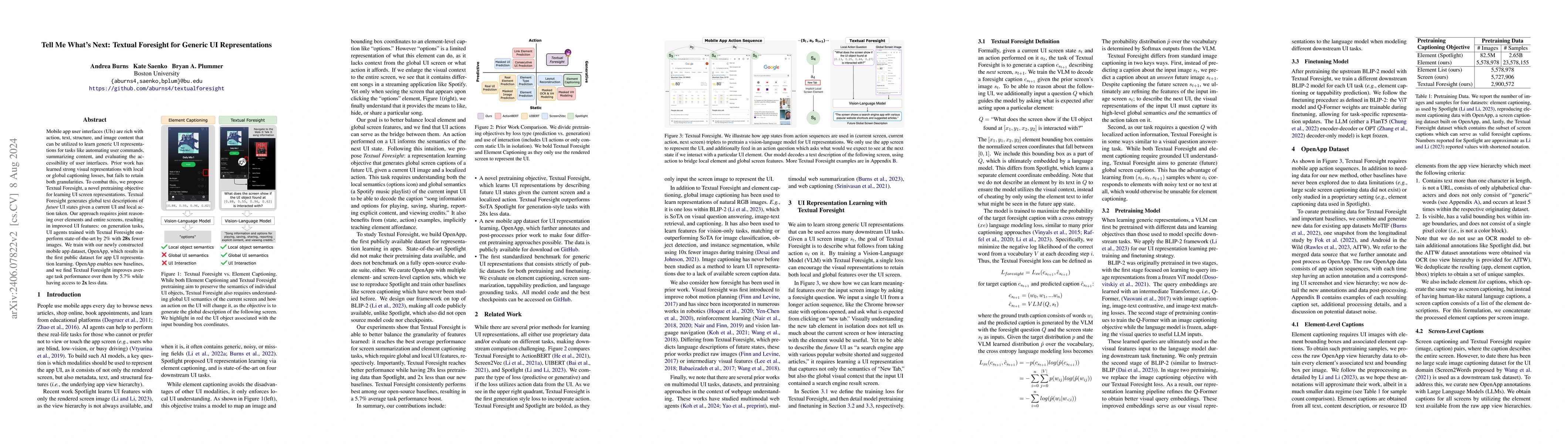 Thumbnail for Tell Me What's Next: Textual Foresight for Generic UI Representations