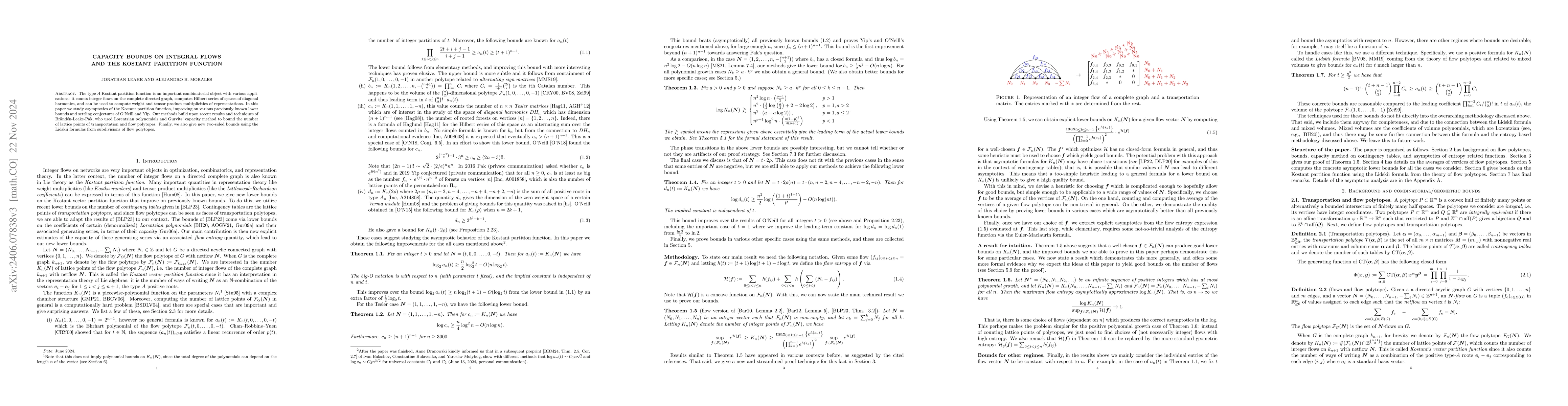Thumbnail for Capacity bounds on integral flows and the Kostant partition function