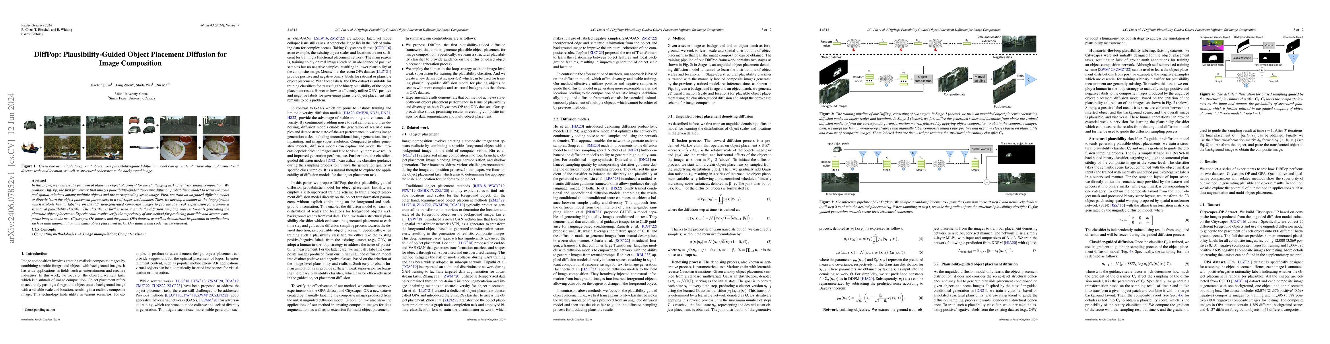 Thumbnail for DiffPop: Plausibility-Guided Object Placement Diffusion for Image
  Composition