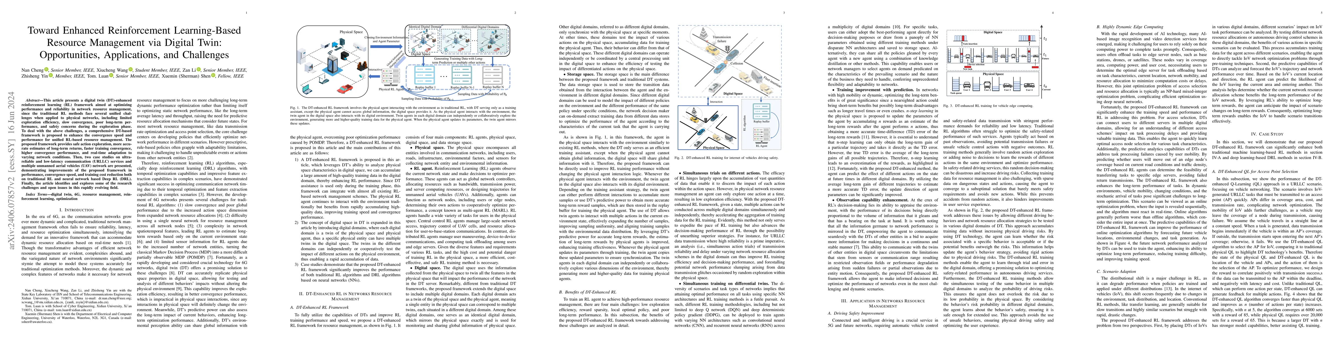 Thumbnail for Toward Enhanced Reinforcement Learning-Based Resource Management via
  Digital Twin: Opportunities, Applications, and Challenges