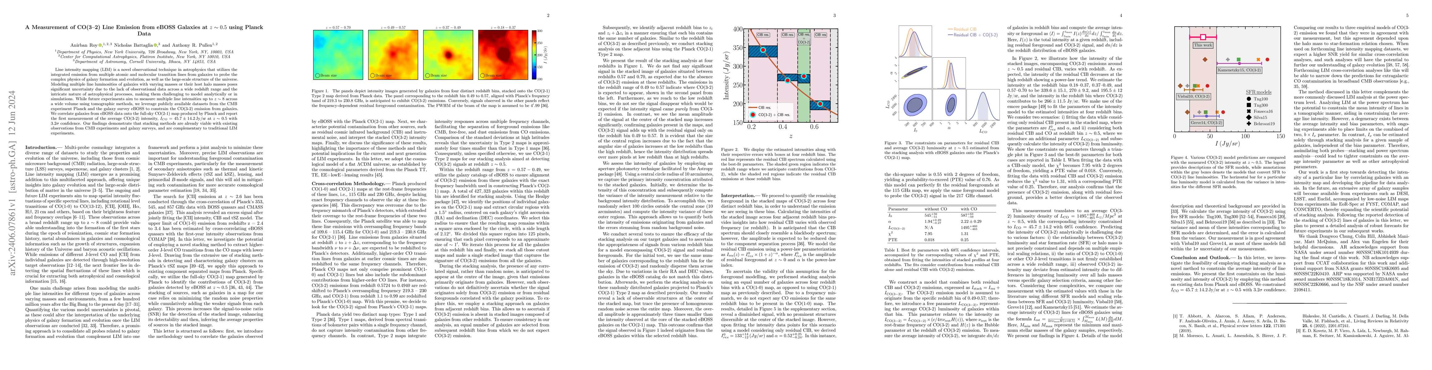 Thumbnail for A Measurement of CO(3-2) Line Emission from eBOSS Galaxies at $z\sim
  0.5$ using Planck Data