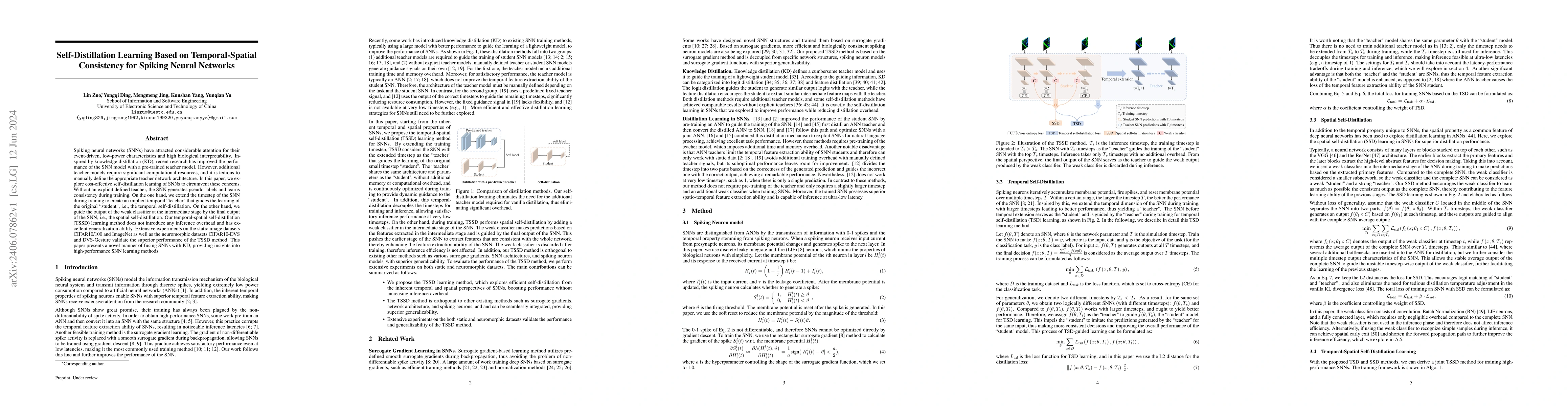 Thumbnail for Self-Distillation Learning Based on Temporal-Spatial Consistency for
  Spiking Neural Networks