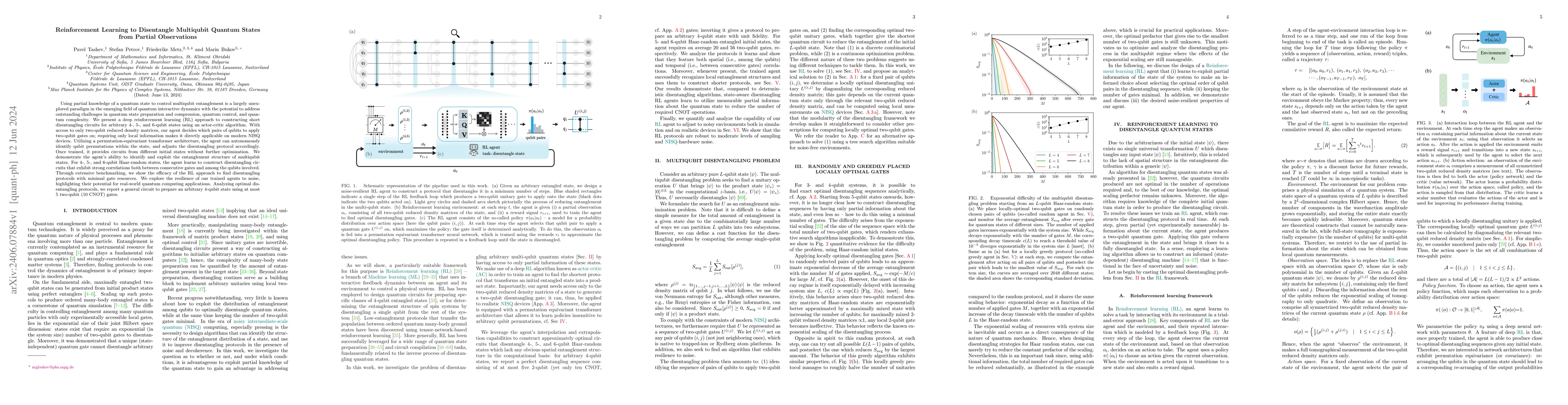 Thumbnail for Reinforcement Learning to Disentangle Multiqubit Quantum States from
  Partial Observations