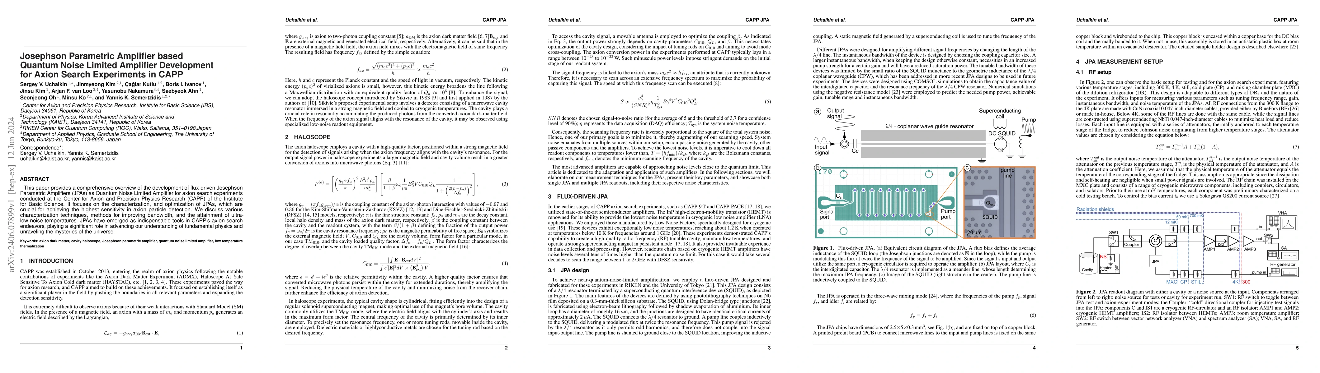 Thumbnail for Josephson Parametric Amplifier based Quantum Noise Limited Amplifier
  Development for Axion Search Experiments in CAPP