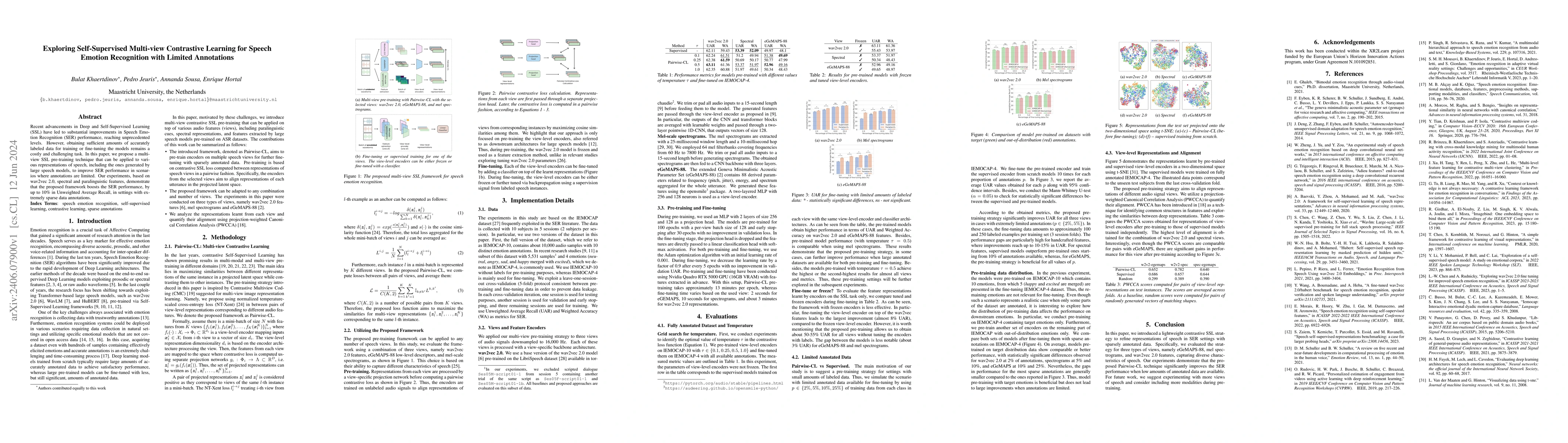 Thumbnail for Exploring Self-Supervised Multi-view Contrastive Learning for Speech
  Emotion Recognition with Limited Annotations