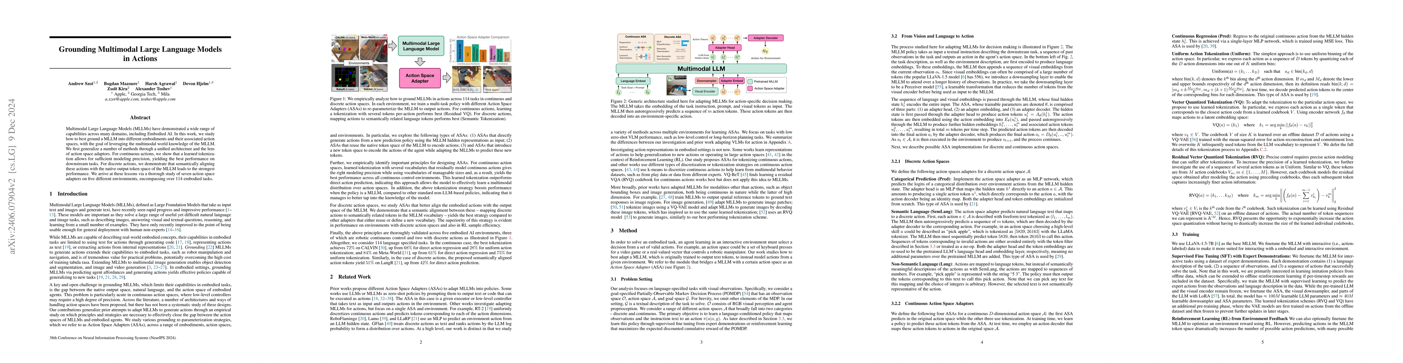 Thumbnail for Grounding Multimodal Large Language Models in Actions