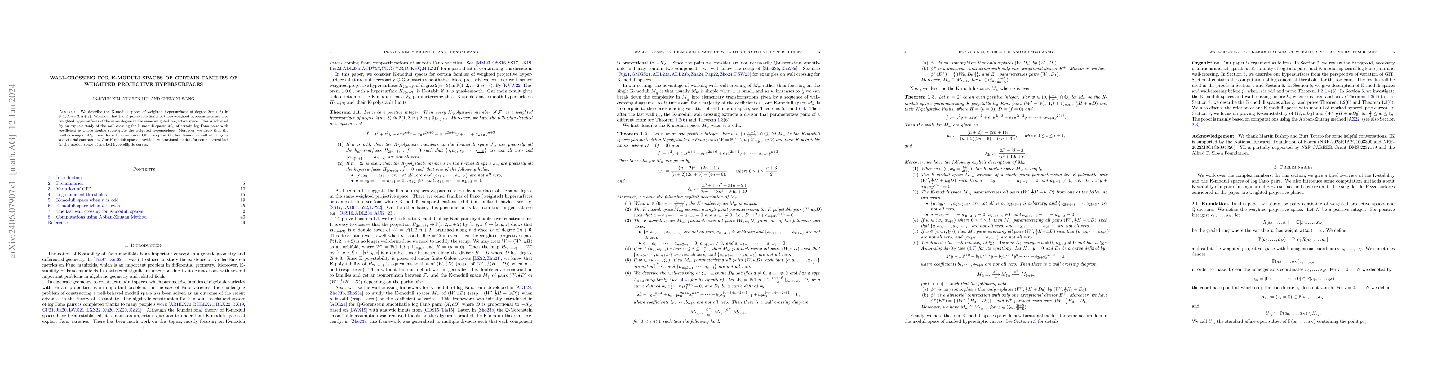 Thumbnail for Wall-crossing for K-moduli spaces of certain families of weighted
  projective hypersurfaces