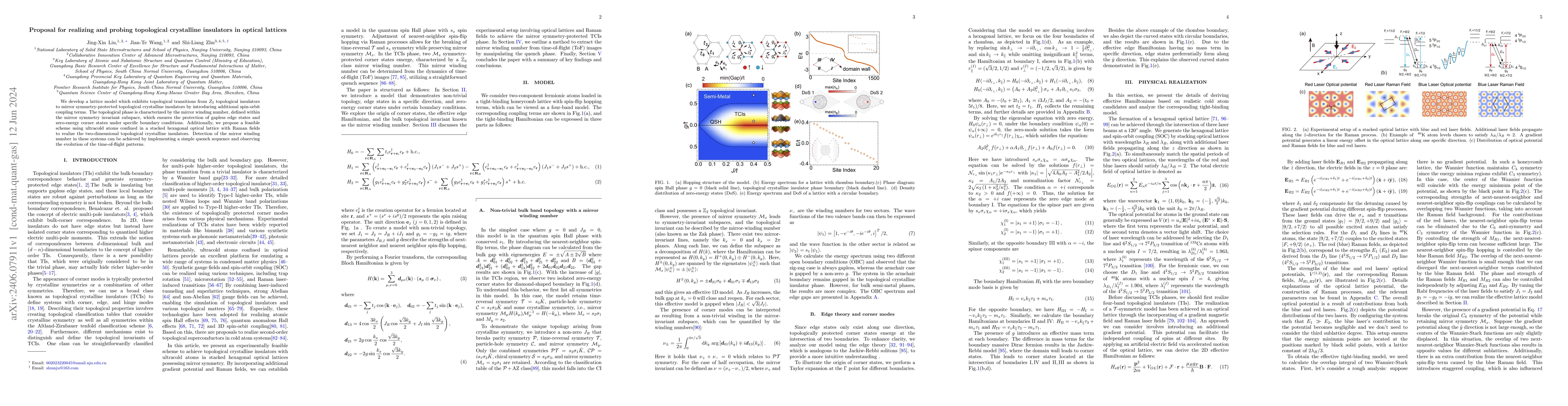Thumbnail for Proposal for realizing and probing topological crystalline insulators in
  optical lattices