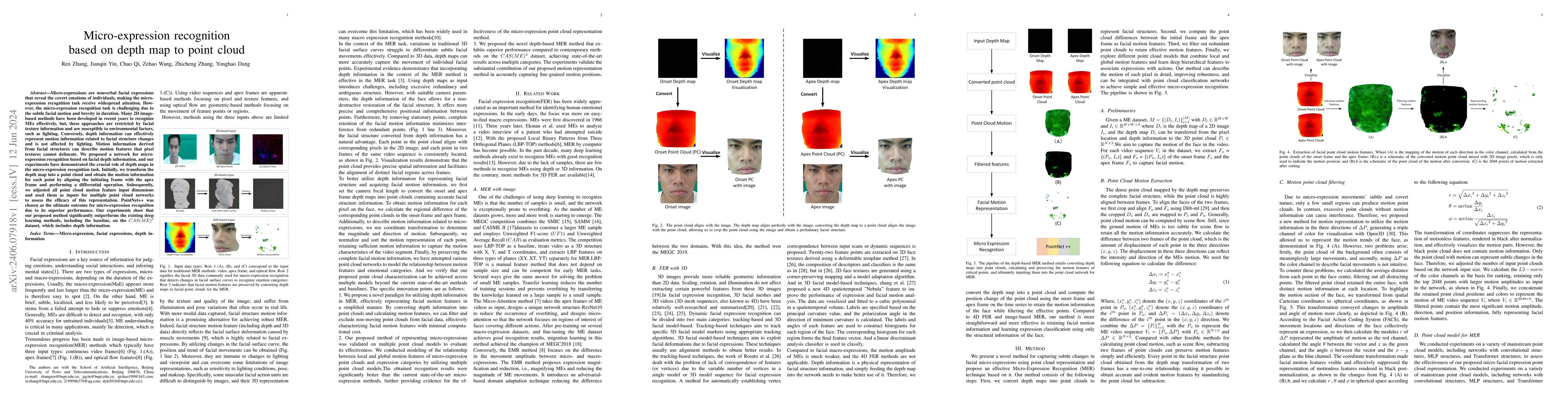 Thumbnail for Micro-expression recognition based on depth map to point cloud