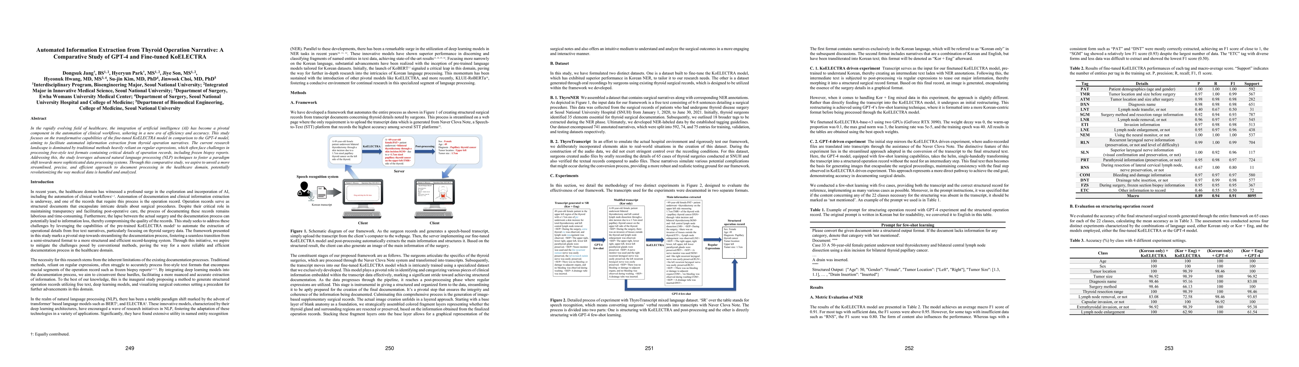 Thumbnail for Automated Information Extraction from Thyroid Operation Narrative: A
  Comparative Study of GPT-4 and Fine-tuned KoELECTRA