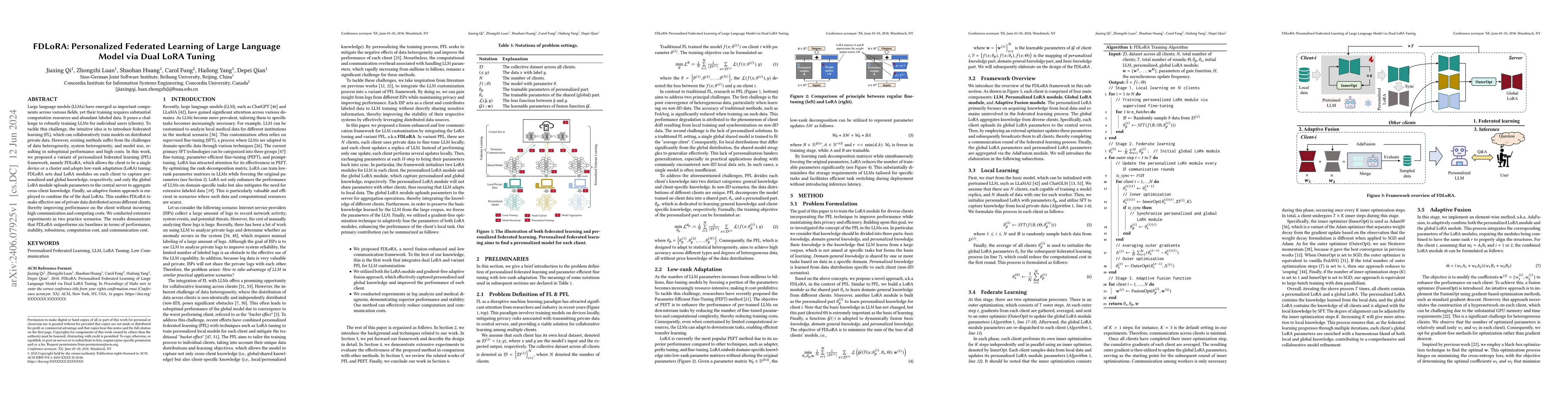 Thumbnail for FDLoRA: Personalized Federated Learning of Large Language Model via Dual
  LoRA Tuning