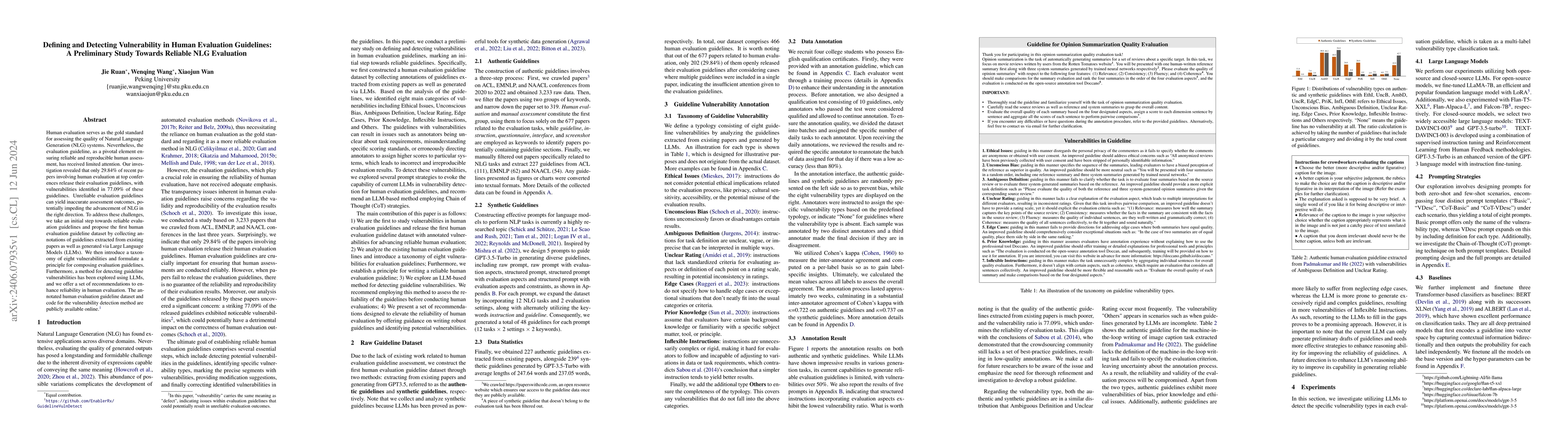 Thumbnail for Defining and Detecting Vulnerability in Human Evaluation Guidelines: A
  Preliminary Study Towards Reliable NLG Evaluation