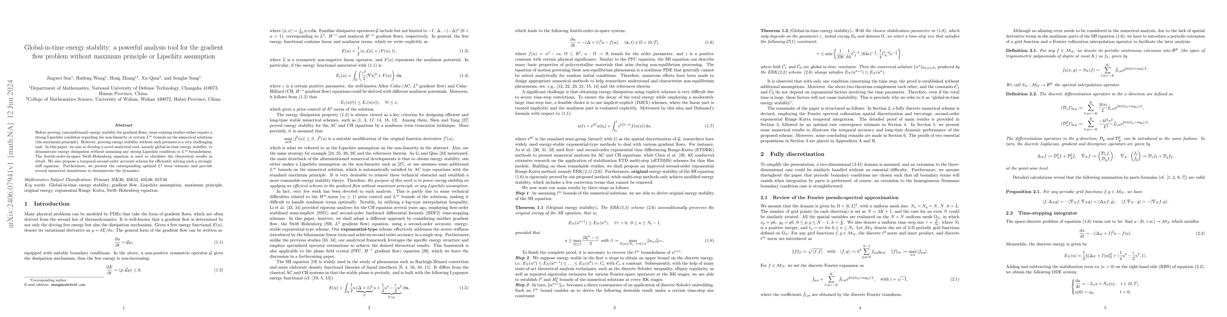 Thumbnail for Global-in-time energy stability: a powerful analysis tool for the
  gradient flow problem without maximum principle or Lipschitz assumption