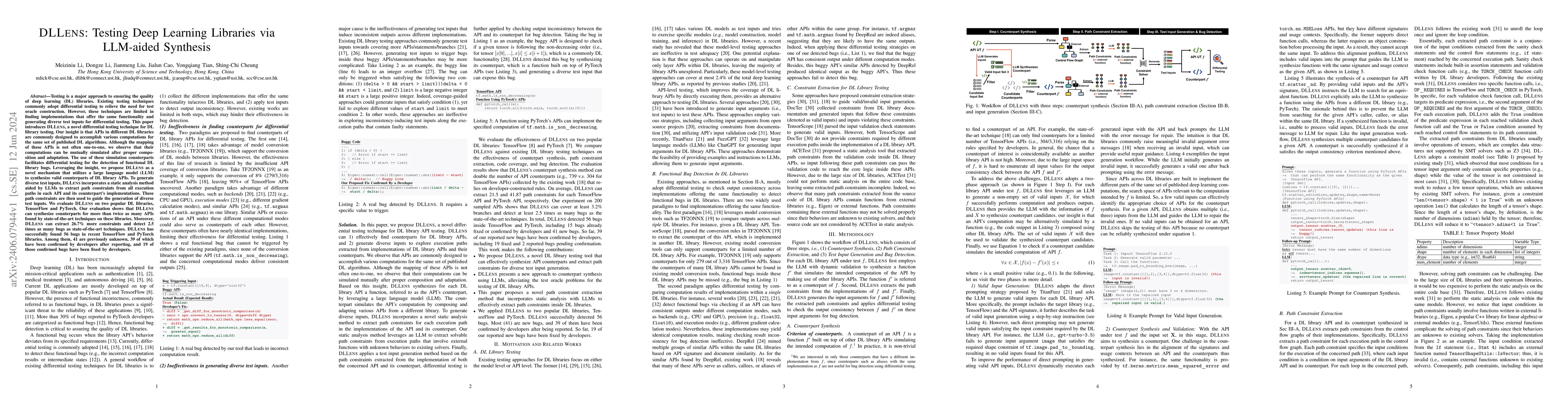 Thumbnail for DLLens: Testing Deep Learning Libraries via LLM-aided Synthesis