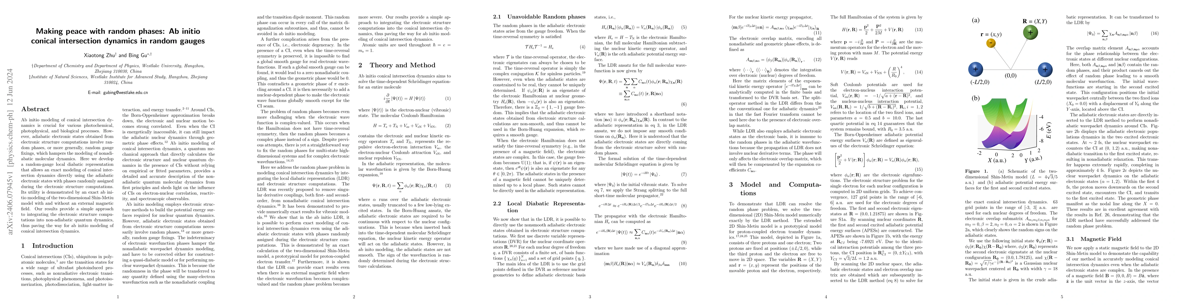 Thumbnail for Making peace with random phases: Ab initio conical intersection dynamics
  in random gauges