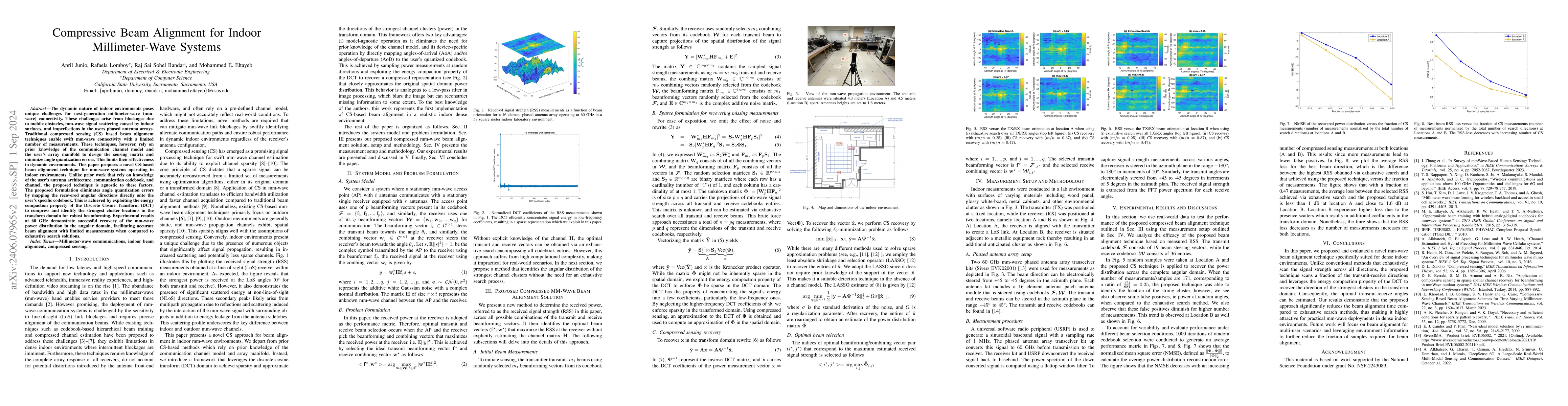 Thumbnail for Compressive Beam Alignment for Indoor Millimeter-Wave Systems