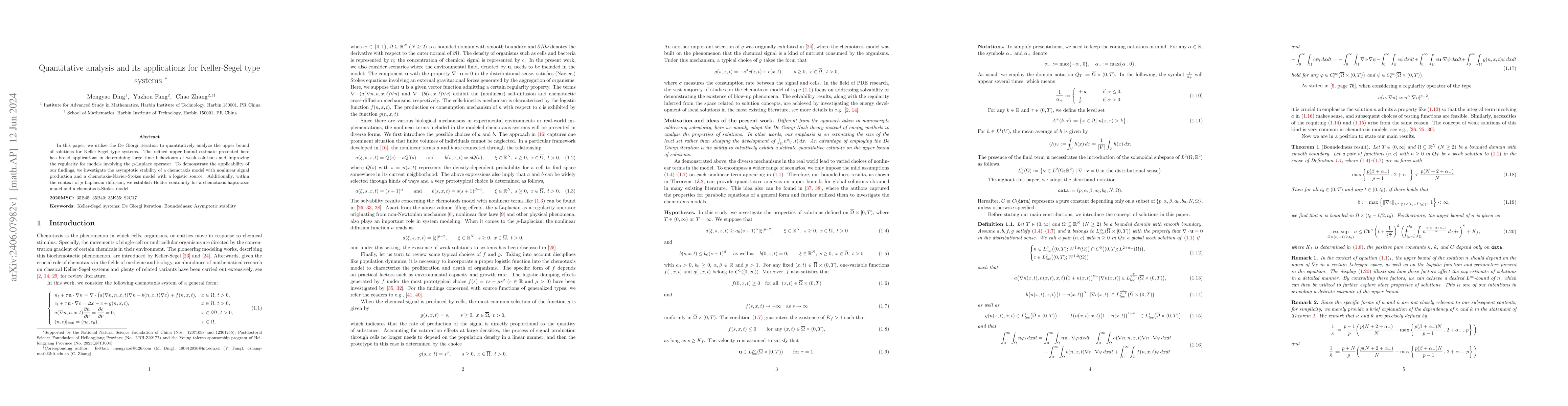 Thumbnail for Quantitative analysis and its applications for Keller-Segel type systems