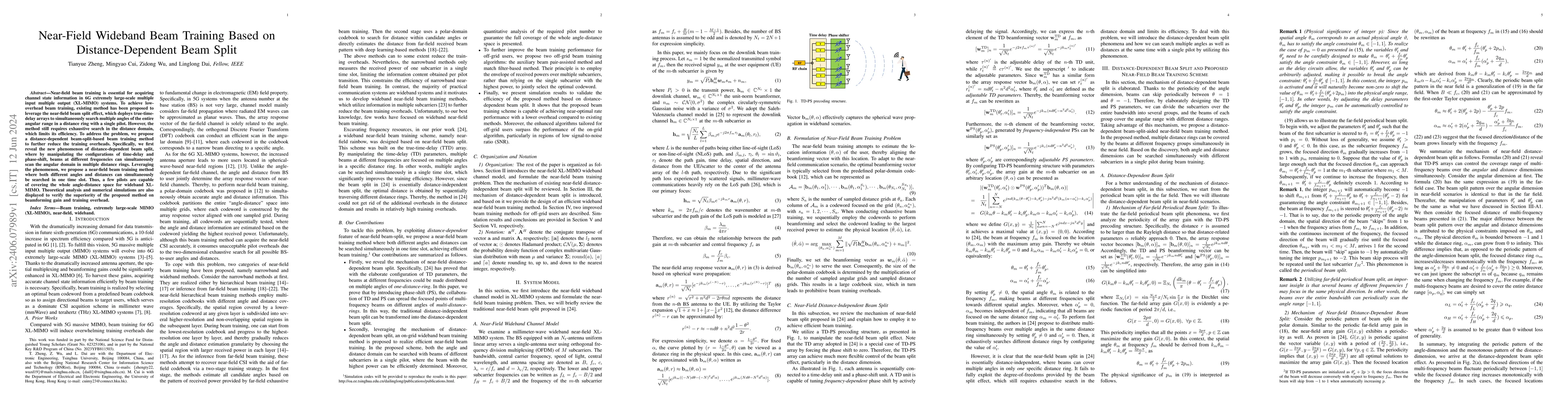 Thumbnail for Near-Field Wideband Beam Training Based on Distance-Dependent Beam Split