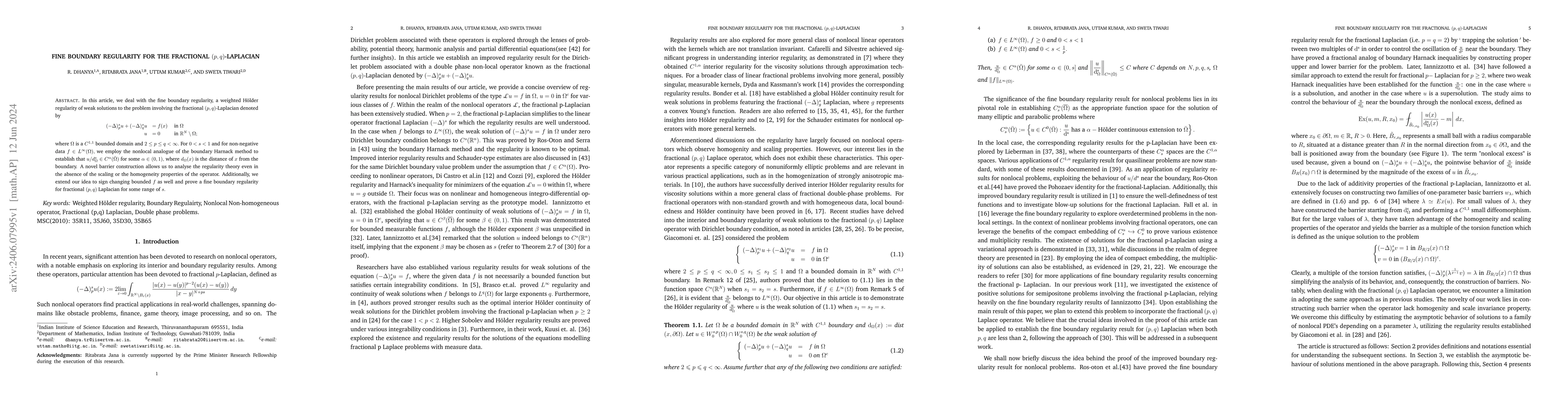 Thumbnail for Fine Boundary Regularity For The Fractional (p,q)-Laplacian