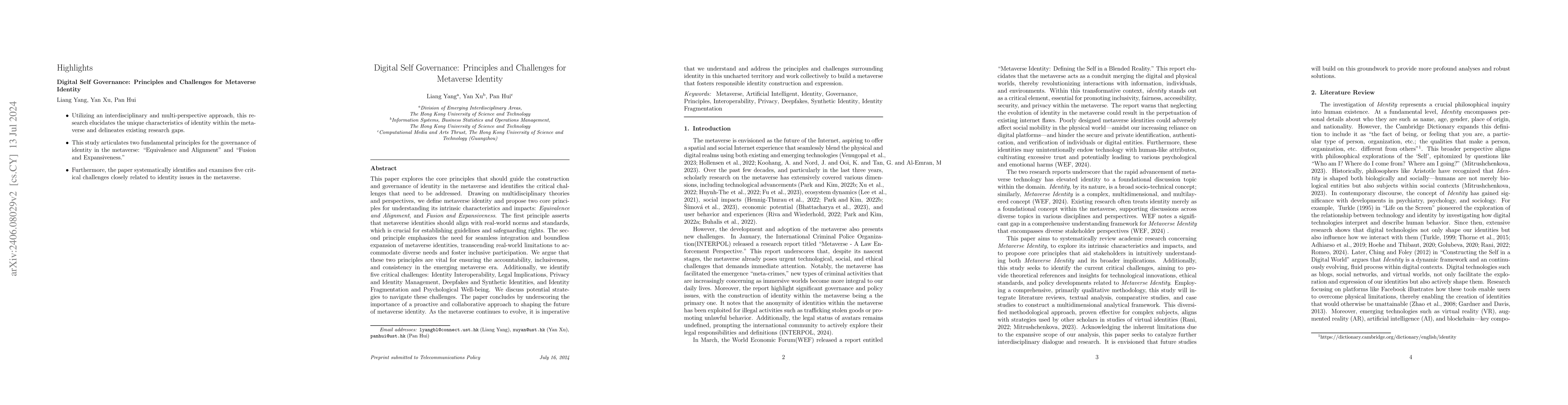 Thumbnail for Metaverse Identity: Core Principles and Critical Challenges