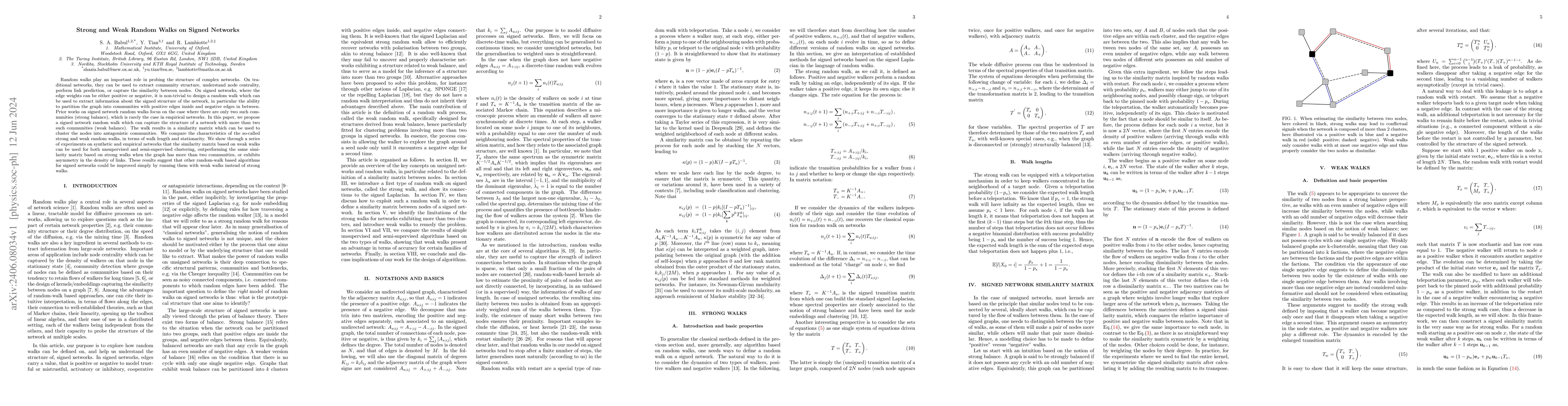 Thumbnail for Strong and Weak Random Walks on Signed Networks