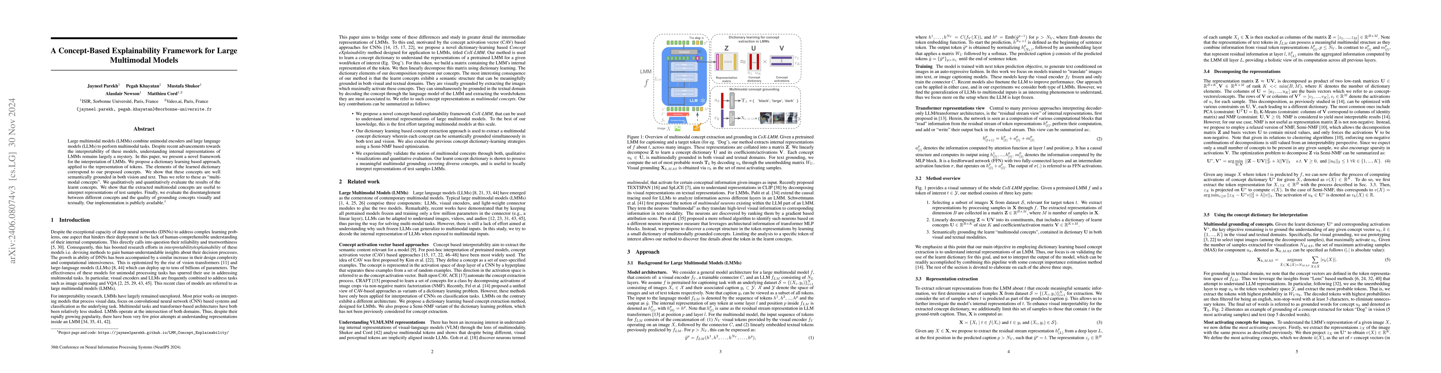 Thumbnail for A Concept-Based Explainability Framework for Large Multimodal Models