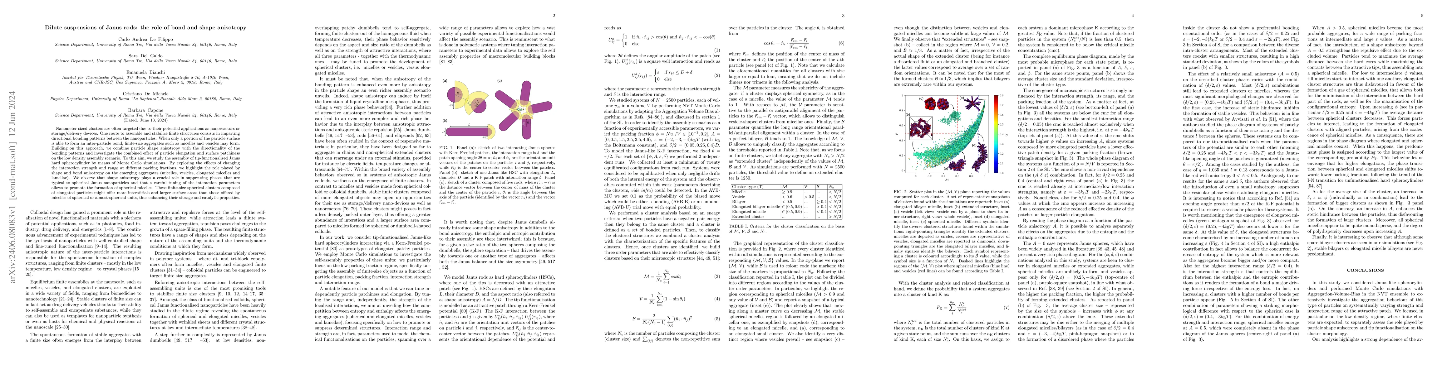 Thumbnail for Dilute suspensions of Janus rods: the role of bond and shape anisotropy