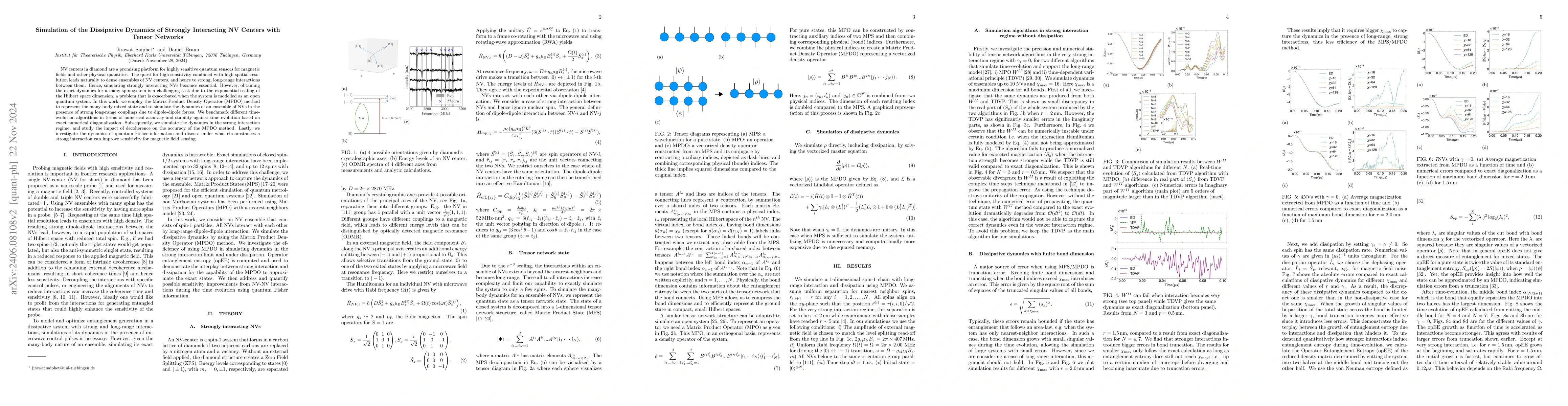 Thumbnail for Simulation of the Dissipative Dynamics of Strongly Interacting NV
  Centers with Tensor Networks
