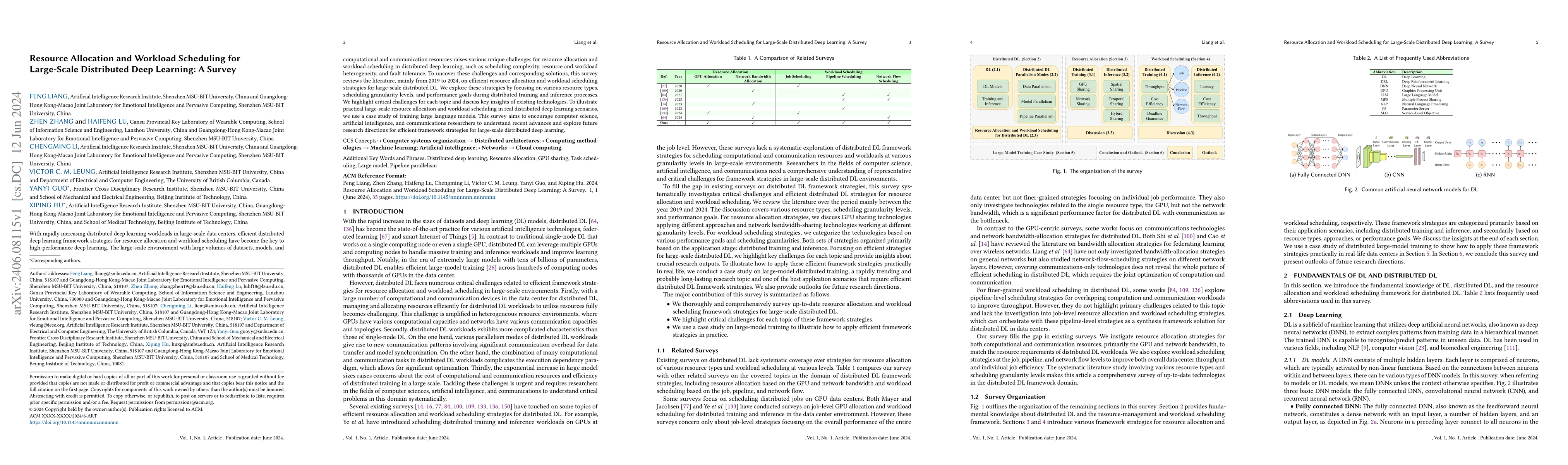 Thumbnail for Resource Allocation and Workload Scheduling for Large-Scale Distributed
  Deep Learning: A Survey