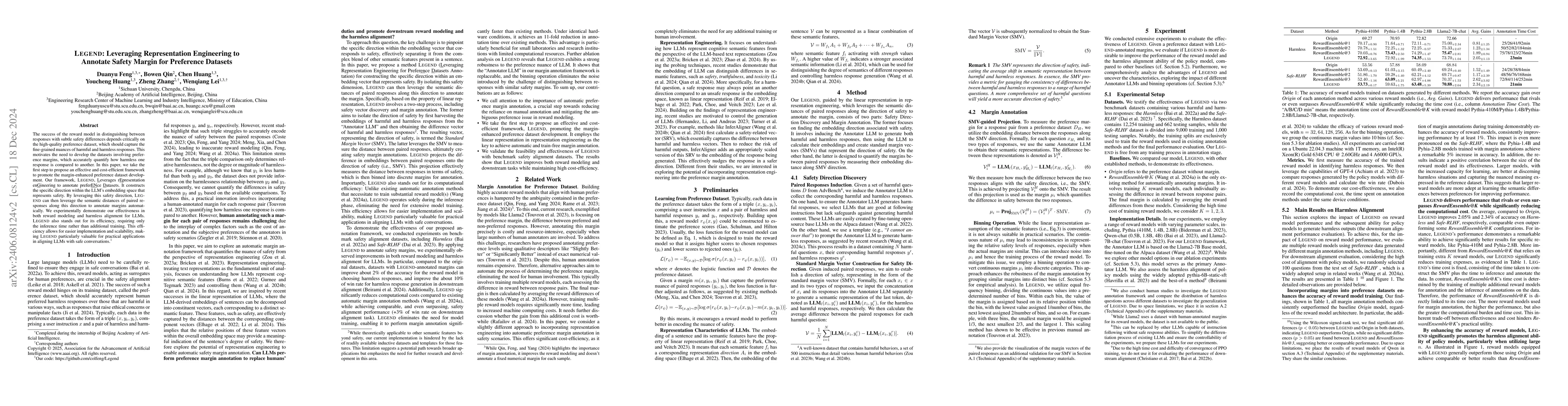 Thumbnail for Legend: Leveraging Representation Engineering to Annotate Safety Margin
  for Preference Datasets