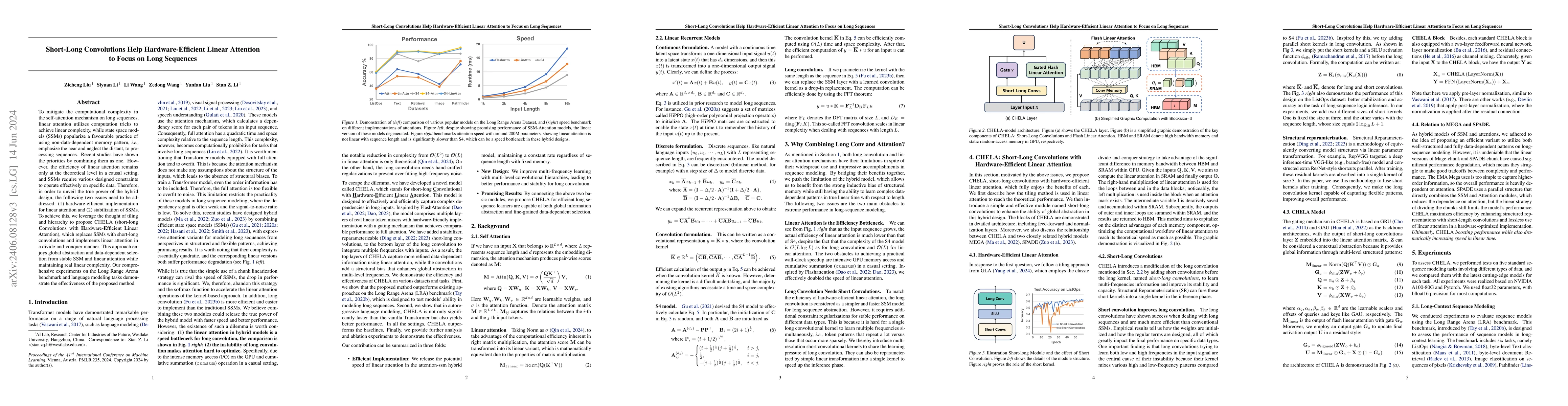 Thumbnail for Short-Long Convolutions Help Hardware-Efficient Linear Attention to
  Focus on Long Sequences