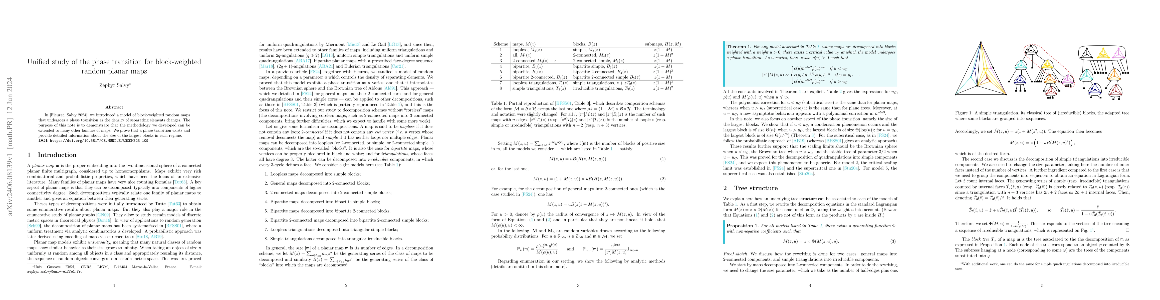 Thumbnail for Unified study of the phase transition for block-weighted random planar
  maps